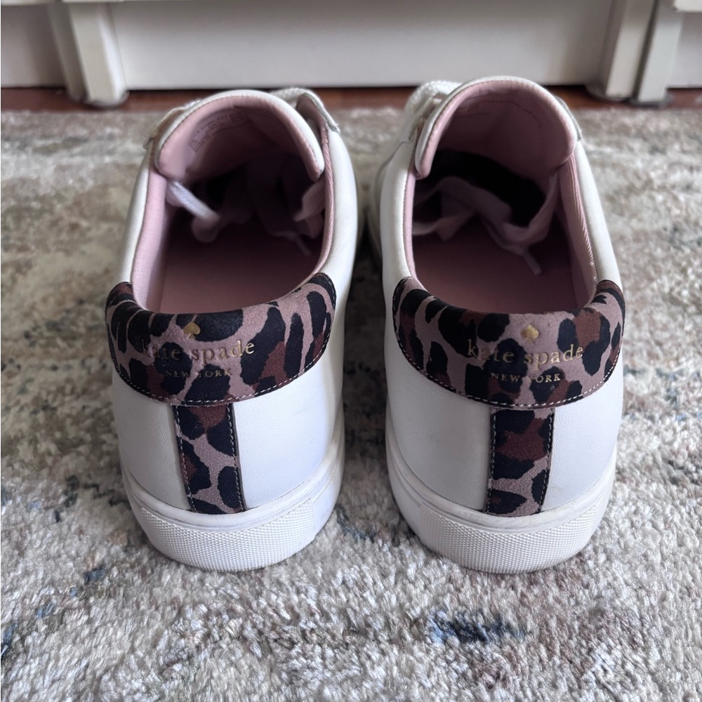 Kate Spade White and Brown Sneakers with Classic Silhouette - Picture 3 of 3